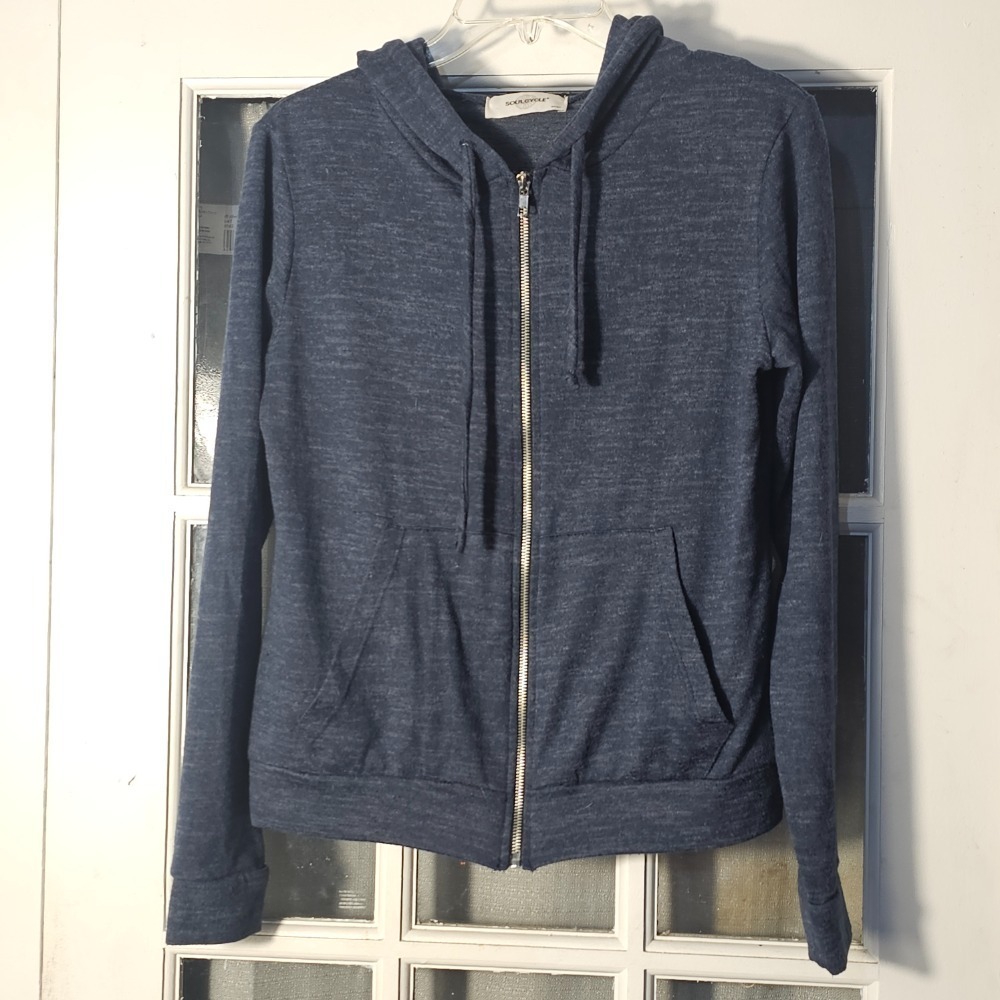 Soulcycle Womens Blue Full‎ Zip Hoodie Jacket Small